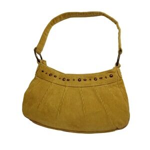 Vintage Y2K 90s Aeropostale Beige Brown Corduroy Shoulder Bag Studs Preppy READ